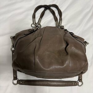Coach Taupe/Grey Leather Handbag